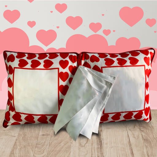 Personalized Heart Printed Design Couple Book Pillow